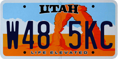 UT license plate W485KC