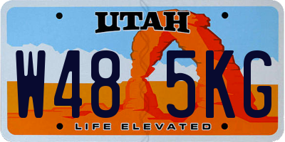 UT license plate W485KG