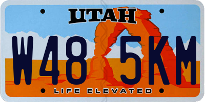 UT license plate W485KM