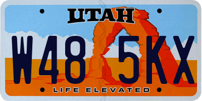 UT license plate W485KX