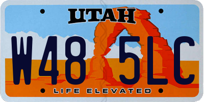 UT license plate W485LC