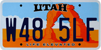 UT license plate W485LF