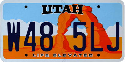 UT license plate W485LJ
