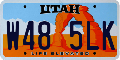 UT license plate W485LK