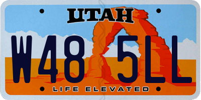 UT license plate W485LL