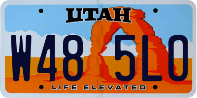 UT license plate W485LO