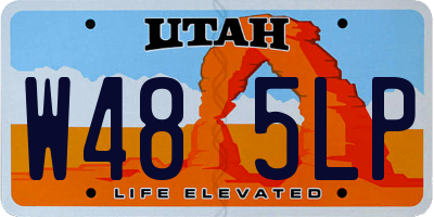 UT license plate W485LP