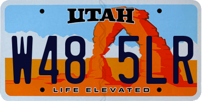 UT license plate W485LR