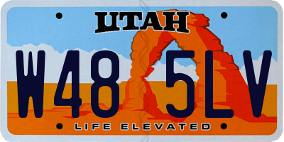 UT license plate W485LV