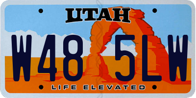 UT license plate W485LW