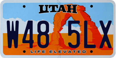 UT license plate W485LX