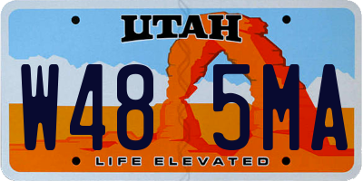 UT license plate W485MA
