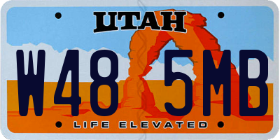 UT license plate W485MB