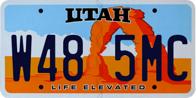 UT license plate W485MC