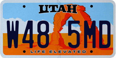 UT license plate W485MD