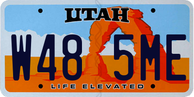 UT license plate W485ME