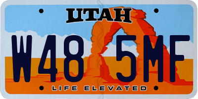 UT license plate W485MF
