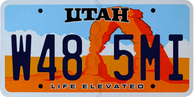 UT license plate W485MI