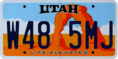 UT license plate W485MJ