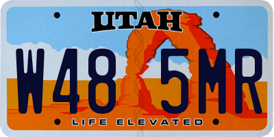 UT license plate W485MR