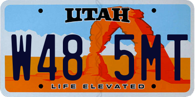 UT license plate W485MT