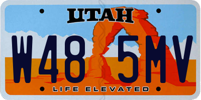 UT license plate W485MV