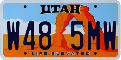 UT license plate W485MW