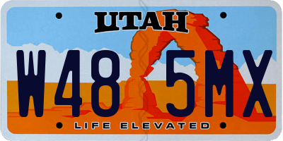 UT license plate W485MX