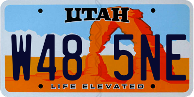 UT license plate W485NE