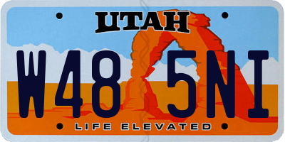 UT license plate W485NI