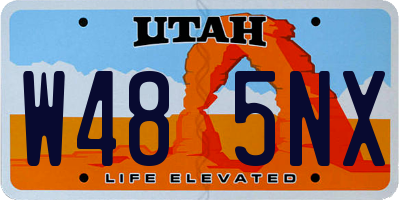 UT license plate W485NX
