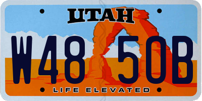 UT license plate W485OB