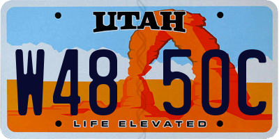 UT license plate W485OC