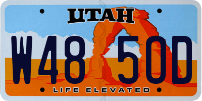 UT license plate W485OD
