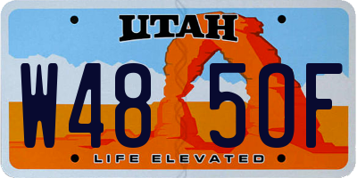 UT license plate W485OF