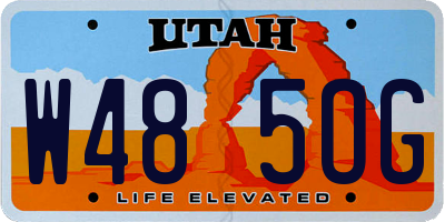 UT license plate W485OG