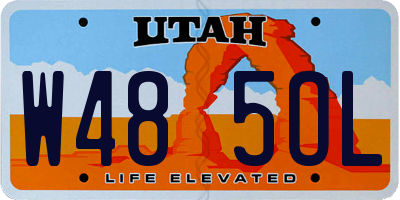 UT license plate W485OL