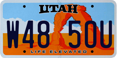UT license plate W485OU