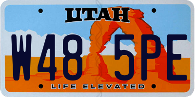 UT license plate W485PE