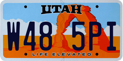 UT license plate W485PI