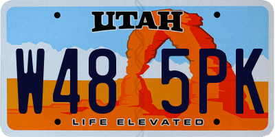 UT license plate W485PK