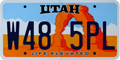 UT license plate W485PL