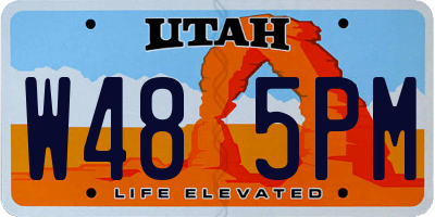 UT license plate W485PM