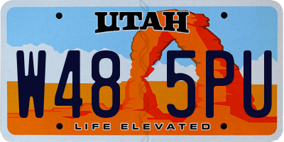 UT license plate W485PU
