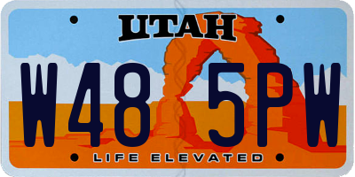 UT license plate W485PW