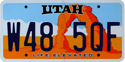UT license plate W485QF