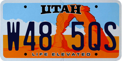 UT license plate W485QS