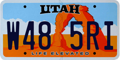 UT license plate W485RI