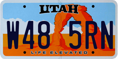 UT license plate W485RN