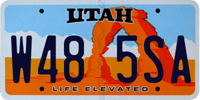 UT license plate W485SA